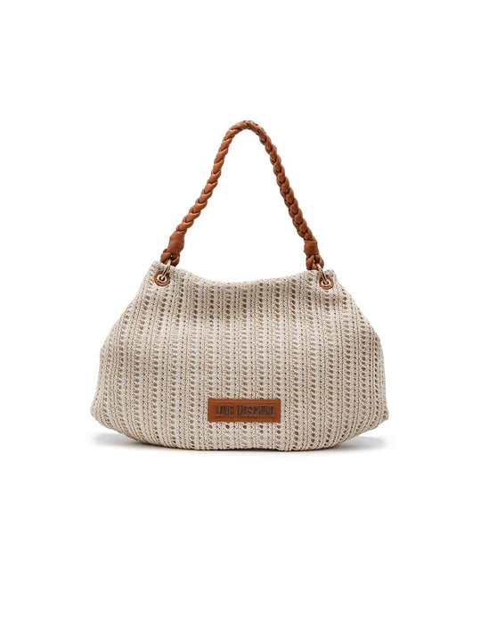 Borsa Crochet Naturale + Pu Cuoio