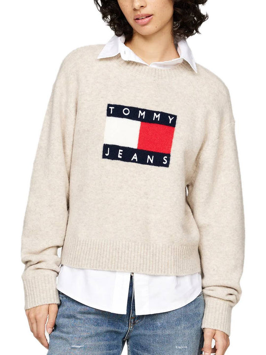 Tjw Melange Flag Sweater Ext - Ancient White Melange