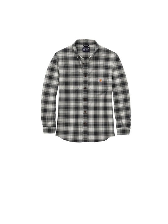 Rugged Flex Relaxed Fit Midweight Flannel Long Sleeve Plaid Shirt - Malt