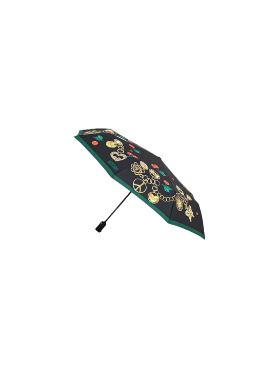 Ombrello Moschino Mini Aoc "Charms And Cherries" - Nero