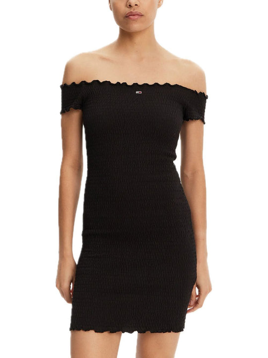 TJW Smock Bodycon Dress - Black