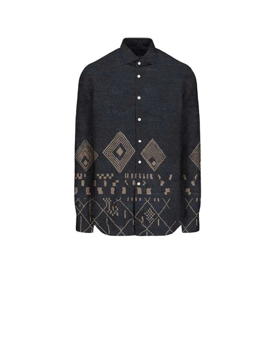 M Linen Shirt - Navy