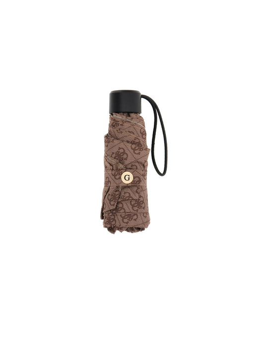 Mini Open Close Umbrella - Latte Logo