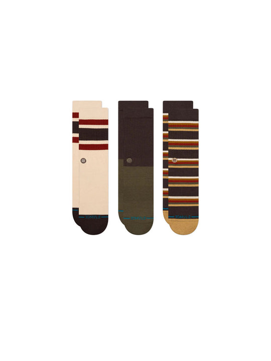Mill House 3 Pack Crew - Dark Brown