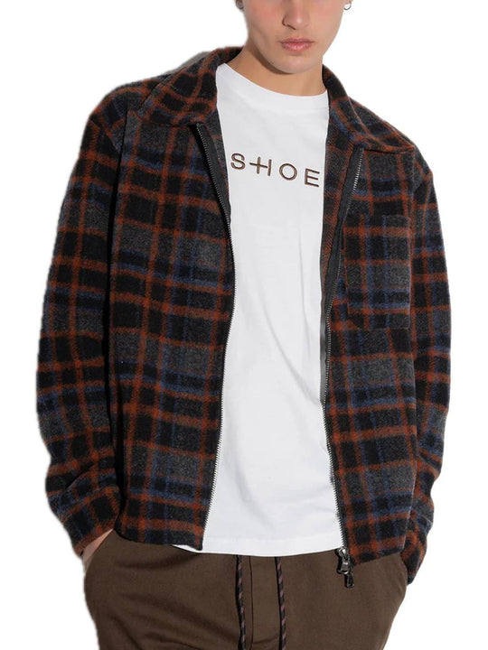 Allover Printed Teddy Jacket - Paillettes Check