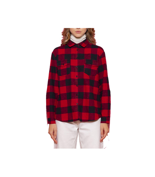 Camicia Check Donna - Rosso Nero