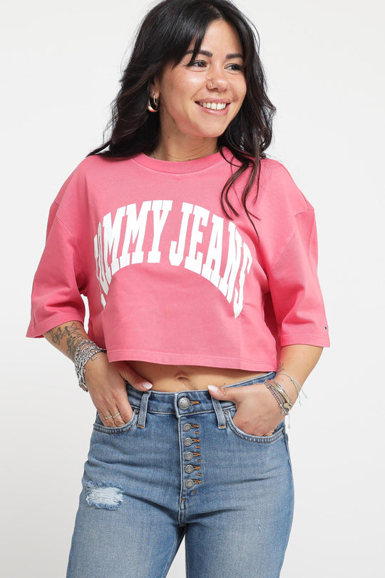 Tjm Ovrsz Crop College Ss - Garden Rose