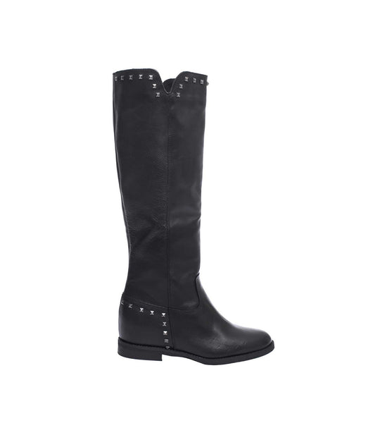 Stivale Alto Borchie - Nero