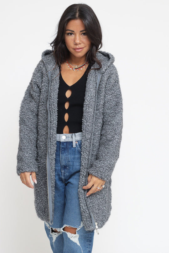 Cappottino Zip Cappuccio - Grigio