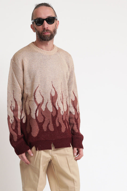 Maglione Con Doppia Fiamma - Grape Wine