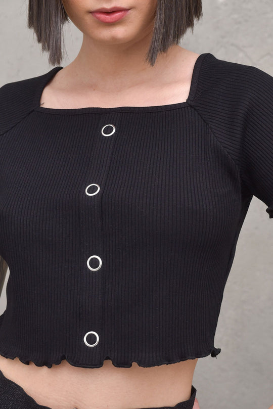 Babylock Ruffle Top - Black