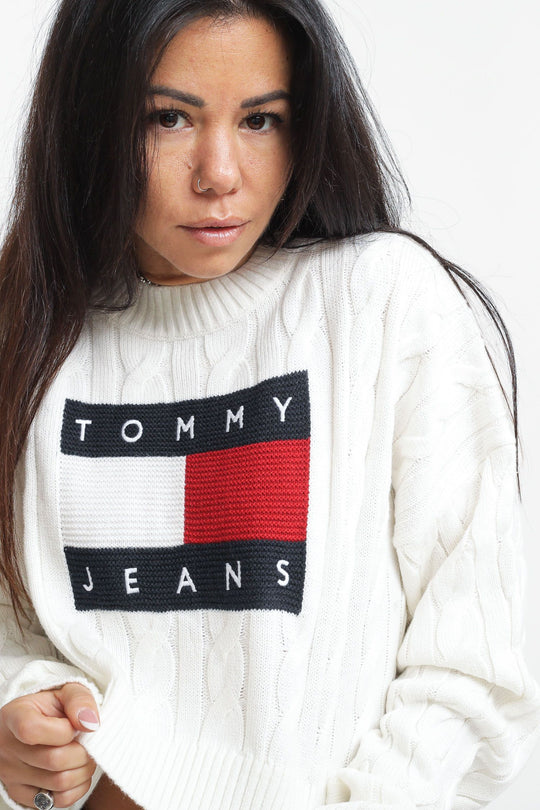 Tjw Bxy Center Flag Sweater - Ecru