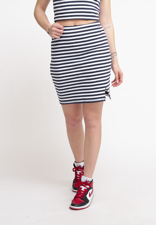 Tjw Side Slit Stripe Bodycon - Twilight Navy