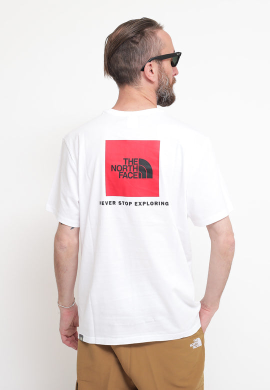 M S/s Red Box Tee - White