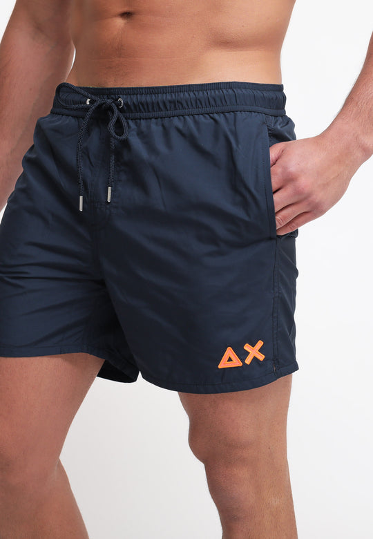 Swim Pant Wet Logo Fluo - Navy Blue