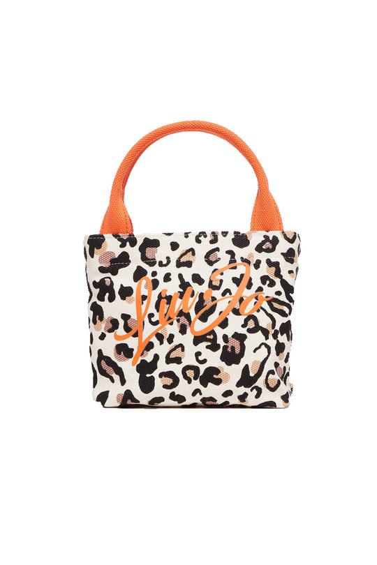 TOTE S Printed Canvas - Brown Animalier