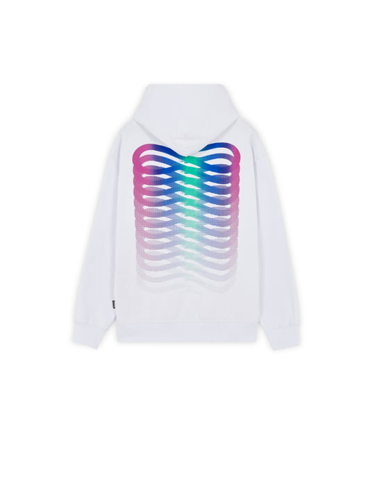 Felpa 100% Cotone Ribs Gradient - Bianco