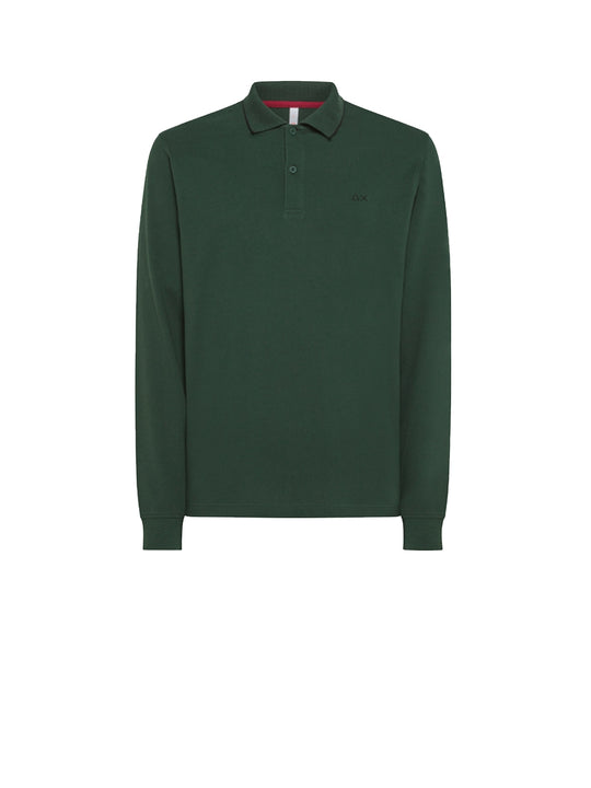 Polo Small Stripes El. L/S - Verde Scuro