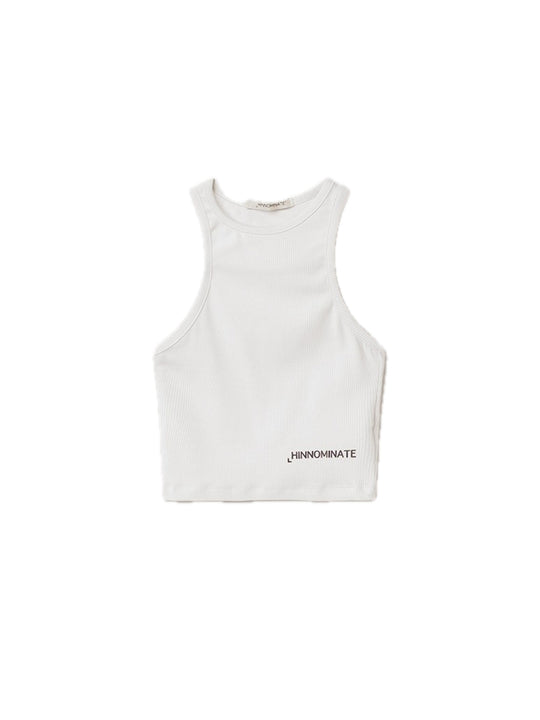 Top In Costina Con Scollo All'americana - Bianco