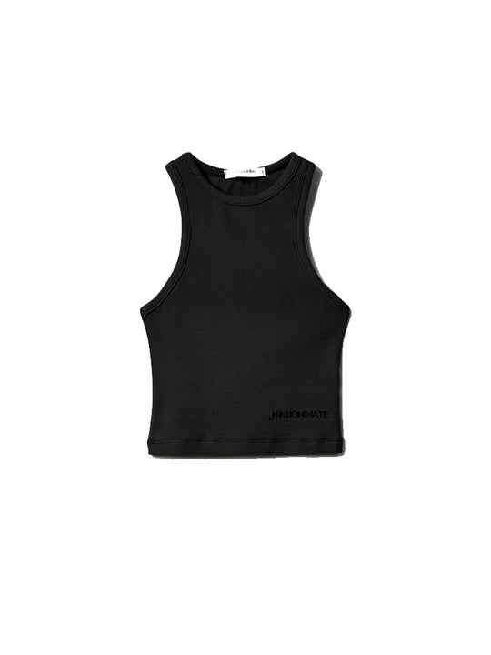 Top In Costina Con Scollo All'americana - Nero
