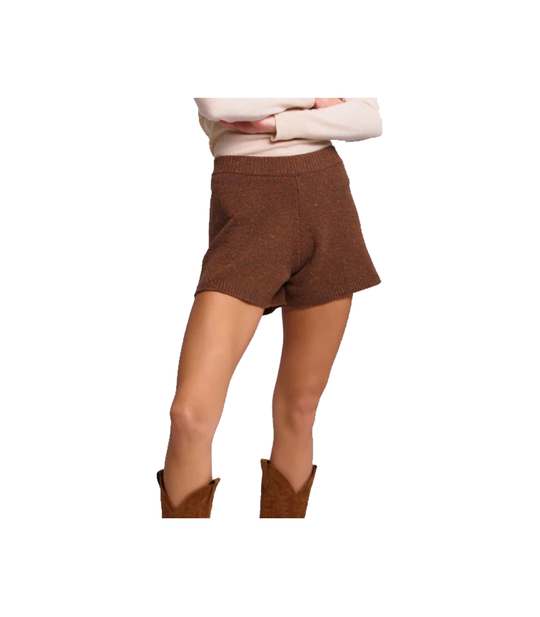 Shorts In Misto Lana - Marrone