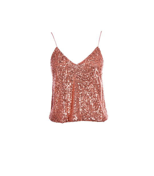 Top Spalline Paillettes - Pesca