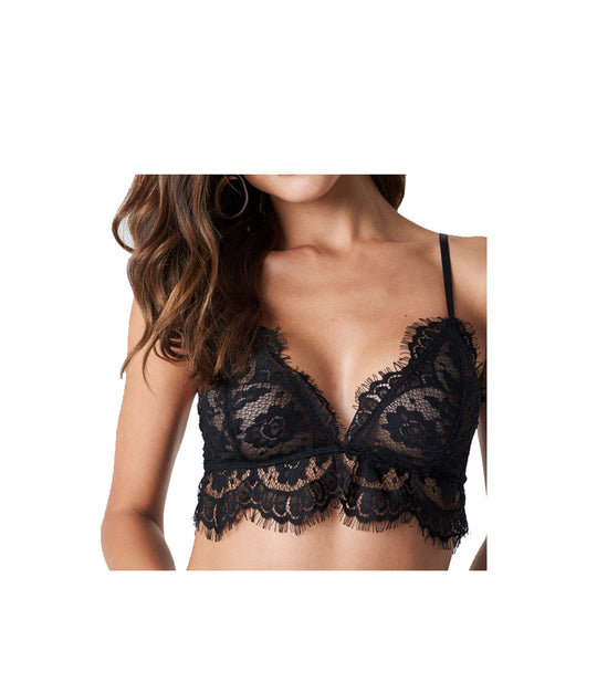 Lace Strap Bra - Black