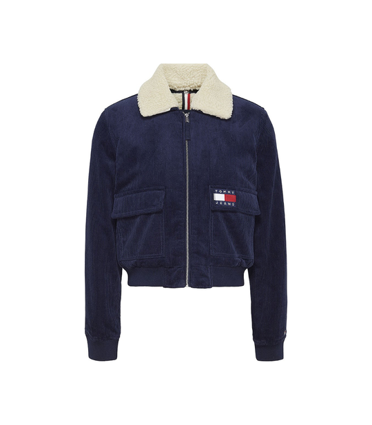 Tjw Cord Sherpa Collar Bomber -Cbk Black Iris