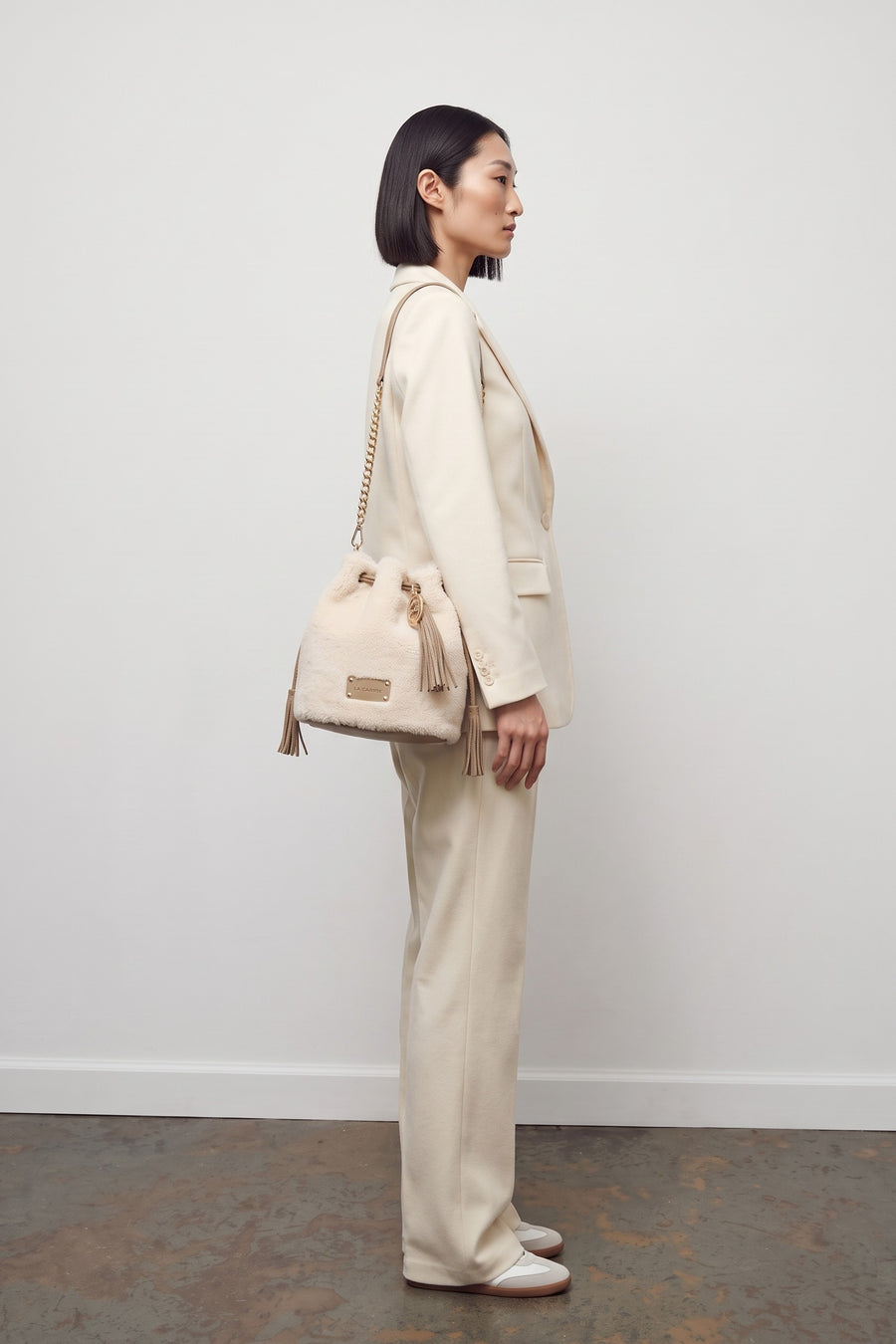 Teddy Bucket Eco Fur - Ivory