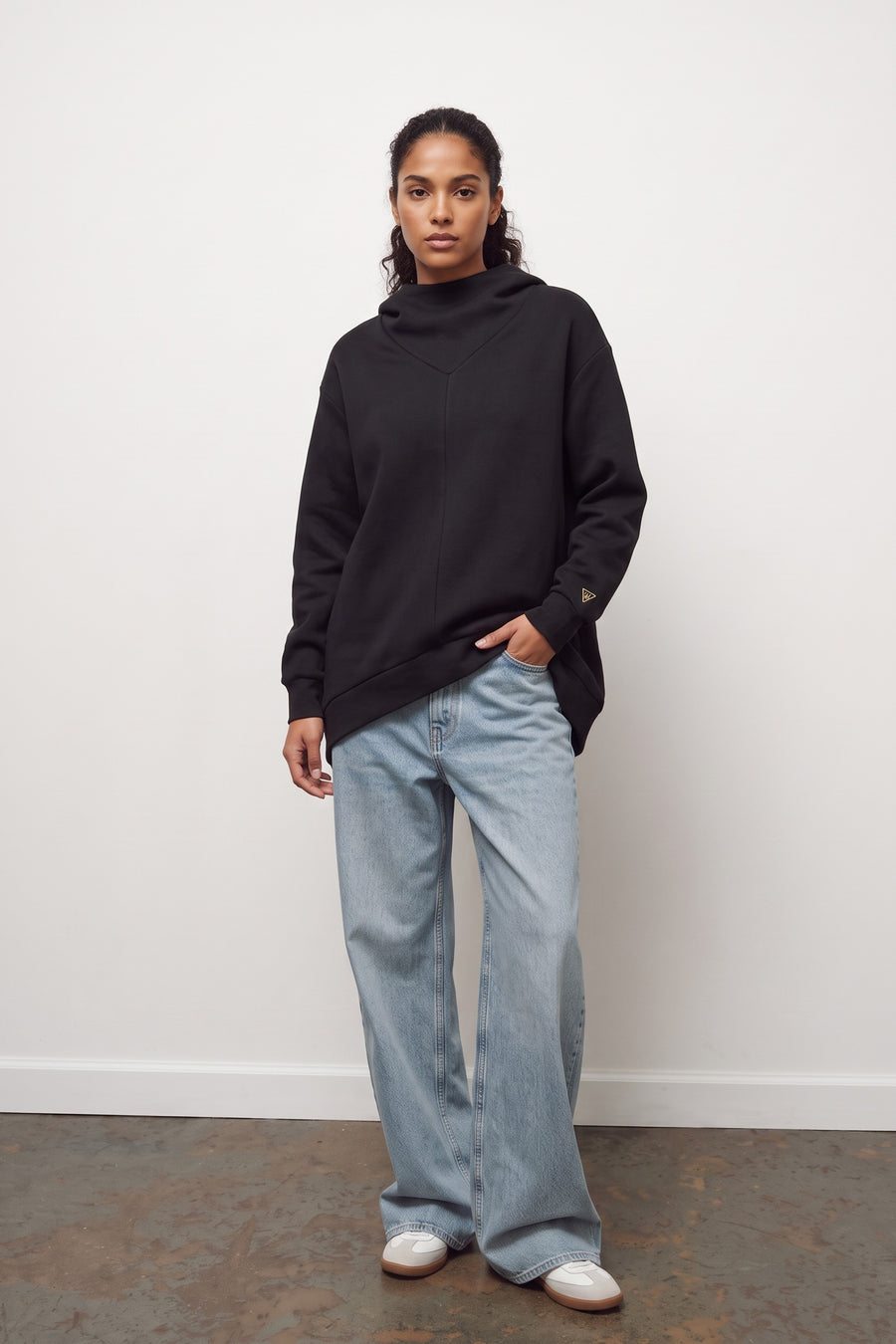 One FCG Julia Fleece Long Hoody - Black