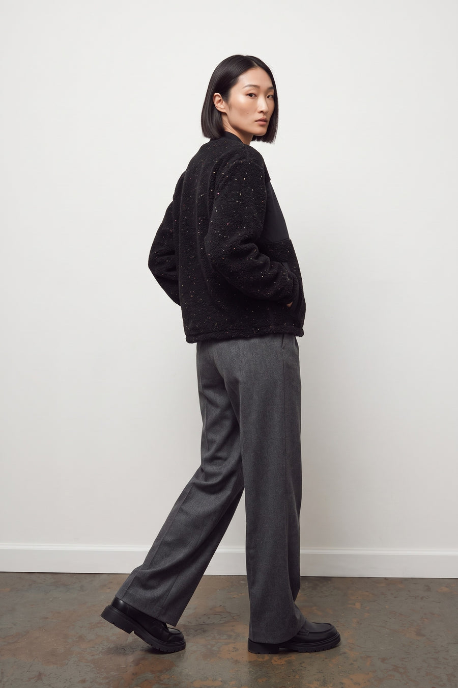 Stellar Path Fleece Bomber Full Zip - Black
