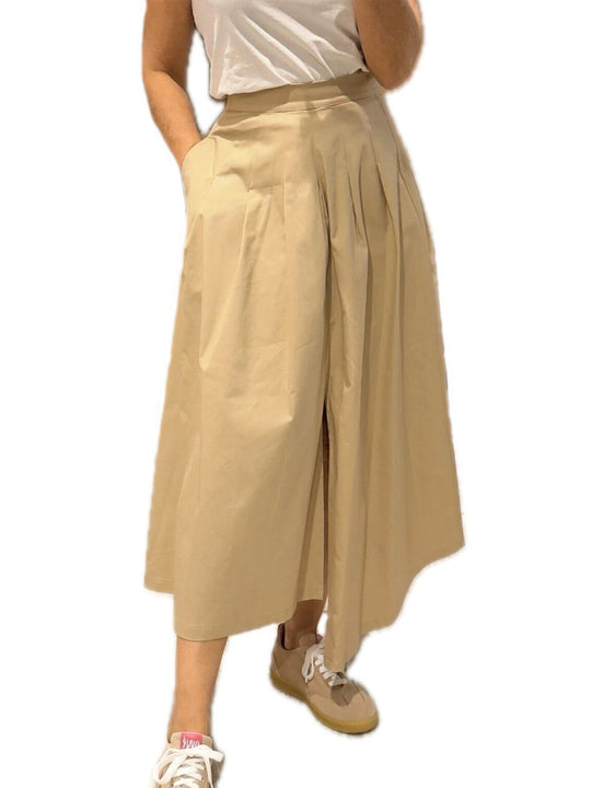 Gonna Pieghe 97%co 3%ea - Beige