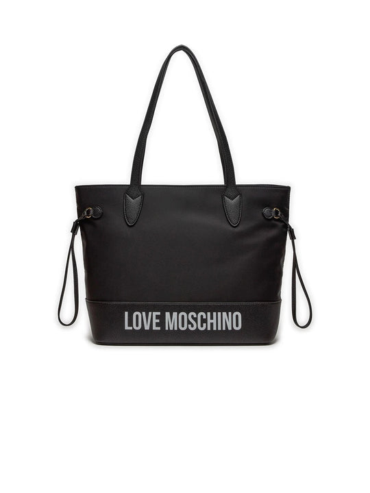 Borsa Nylon + Pu Grs - Nero