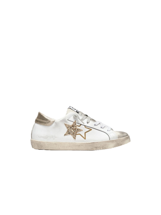 Sneakers One Star Pelle Bianca - White Gold