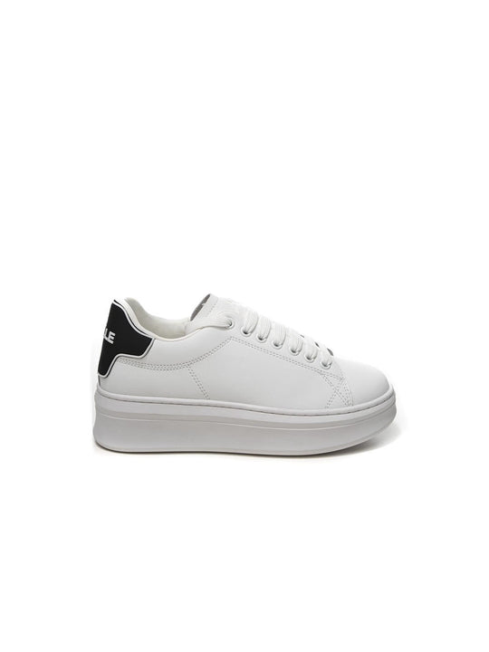 Sneakers Addict Con Rubber Patch Sul Tallone - Bianco Nero