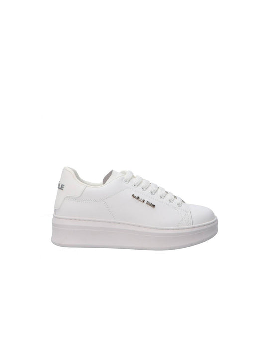 Sneakers Addict Con Patch Rubber Sul Tallone E Logo in Metallo - Bianco