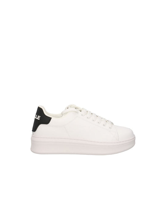 Sneakers Addict Con Patch Rubber Sul Tallone - Bianco Nero