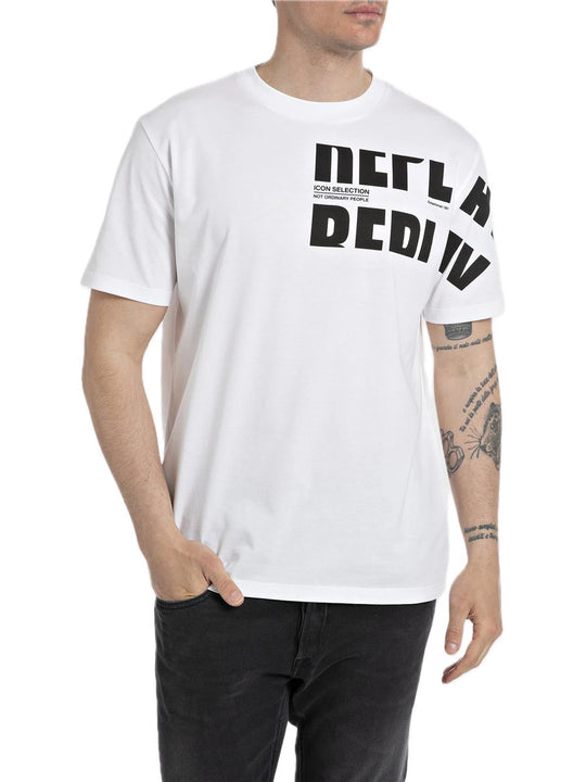 T-shirt Scritta Nera - Bianco