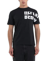 White Text T-Shirt - Black