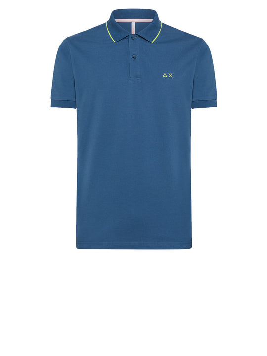 Polo Small Stripes On Collar S/s - Avio Scuro