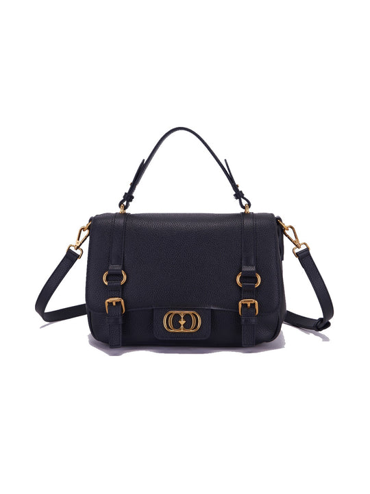 Atena Medium Shopper Tumbled Leather - Black