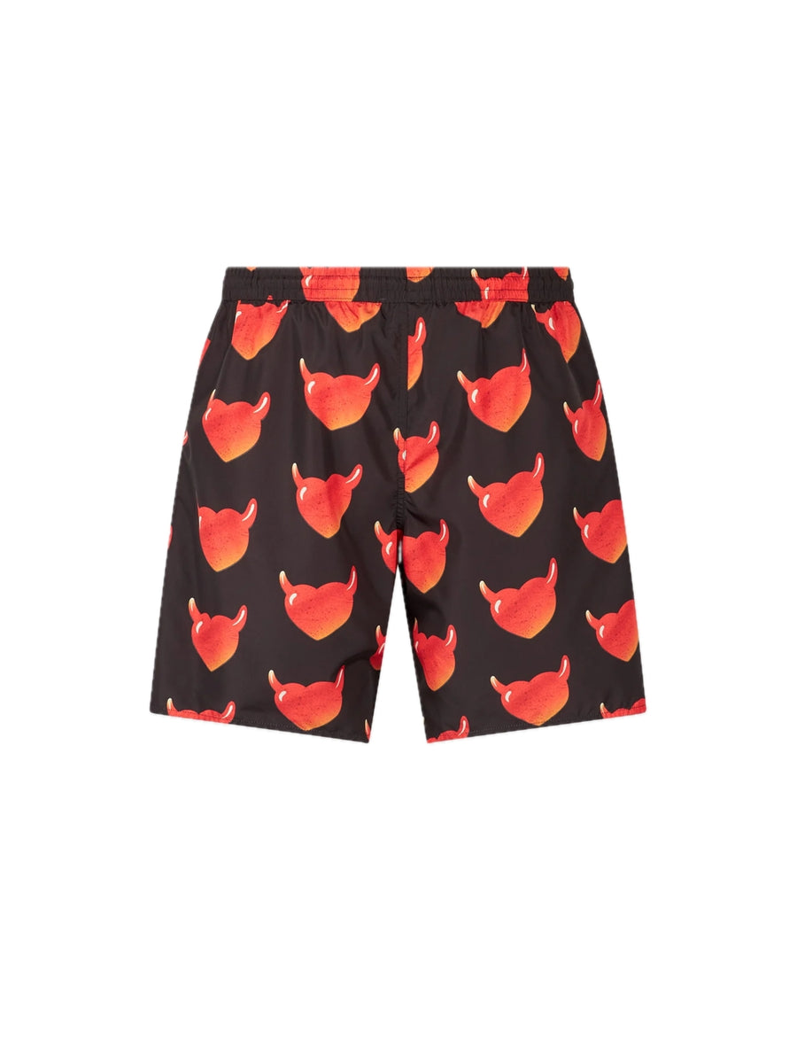 Swimwear With All Over "Vos Hearts" And White Logo - Black — 2