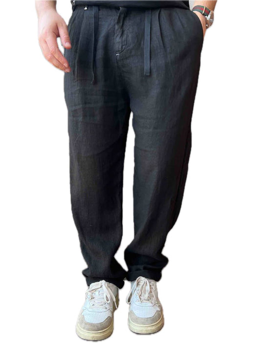 Pantalone 100%lino - Nero