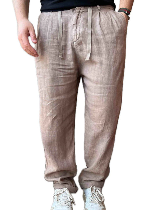Pantalone 100%lino - Noce