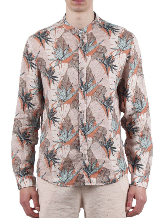 Camicia Foglie 100% Cotone - Colore Unico