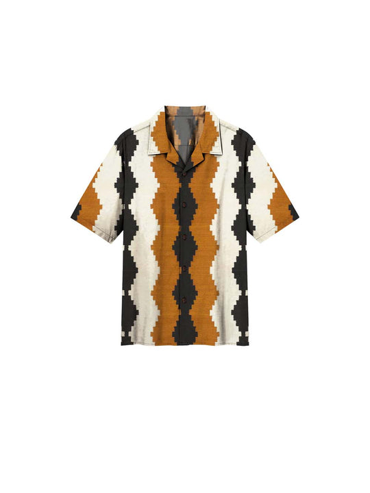 Bowling Shirt Short Sleeve Curcuma Brown