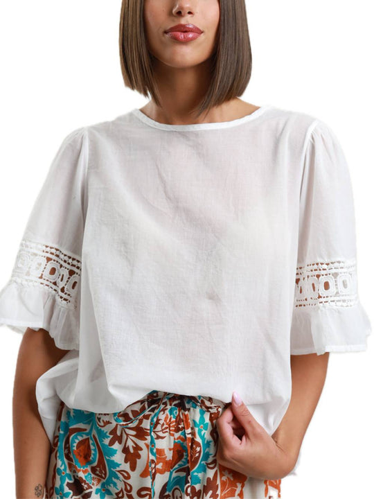 Blusa Manica Campana - Bianco