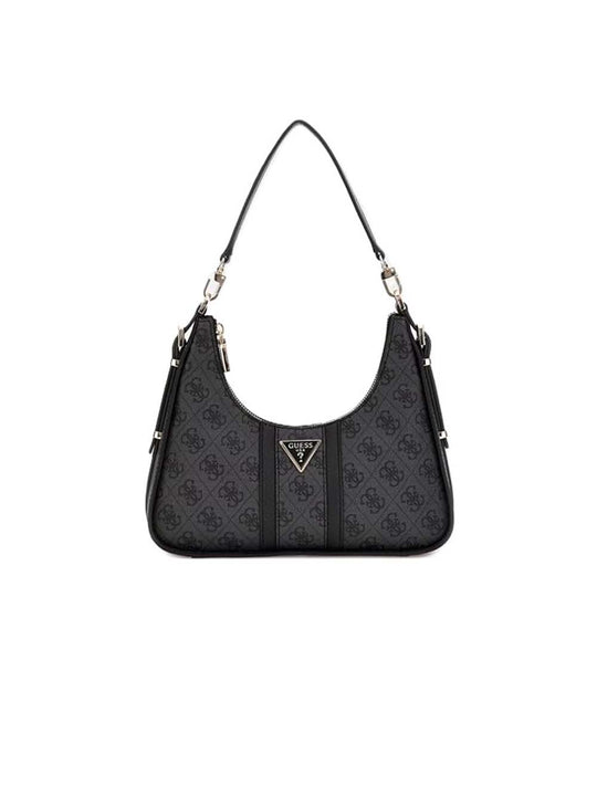 Noreen Top Zip Shoulder Bag - Coal Logo