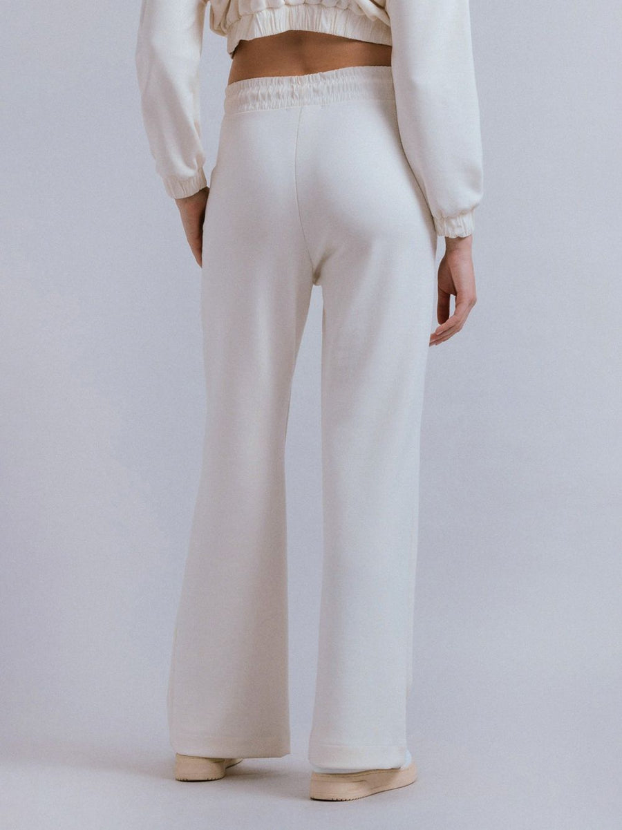 Pantalone Dritto In Modal Me Nylon Con Stampa Rigonfiante - Off White — 2
