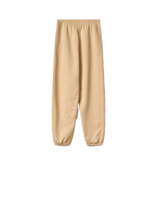 Pantalone In Felpa Con Flock In Tono - Nocciola